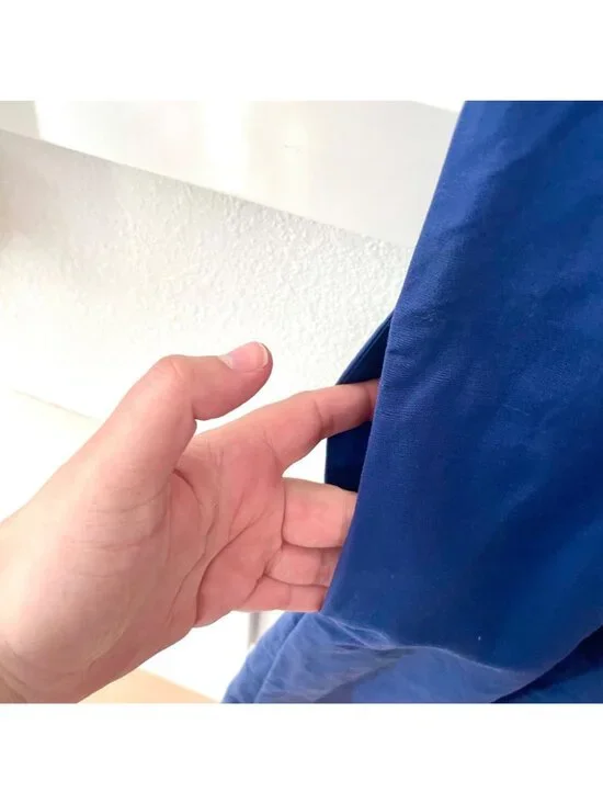 Uniqlo Linen Blend Square Neck Short Sleeve Dress Size S Blue - Picture 6 of 6